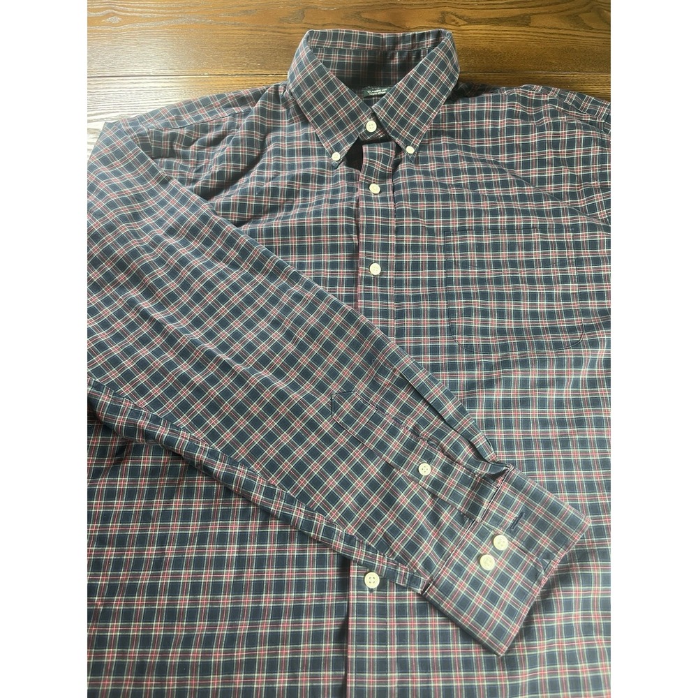 Lauren Ralph Lauren Mens Tall Fit Performance Stretch Plaid Dress Shirt 18 36/37